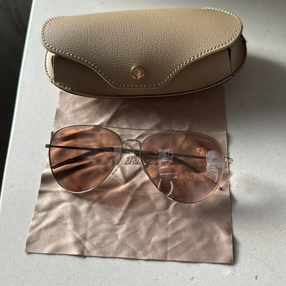 Carrera Aviator Sunglasses with Gold Frame